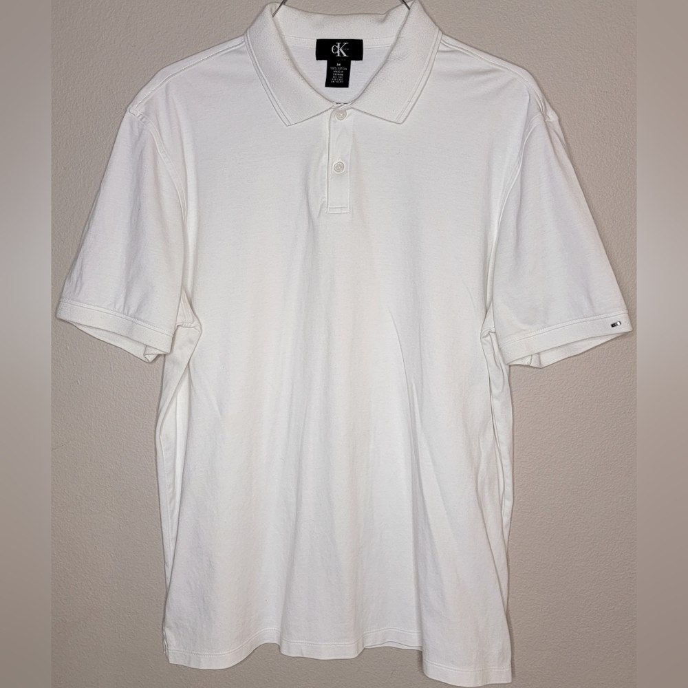 Calvin Klein Lifestyle Men's Lightweight 100% Cotton Polo Shirt, Size Medium